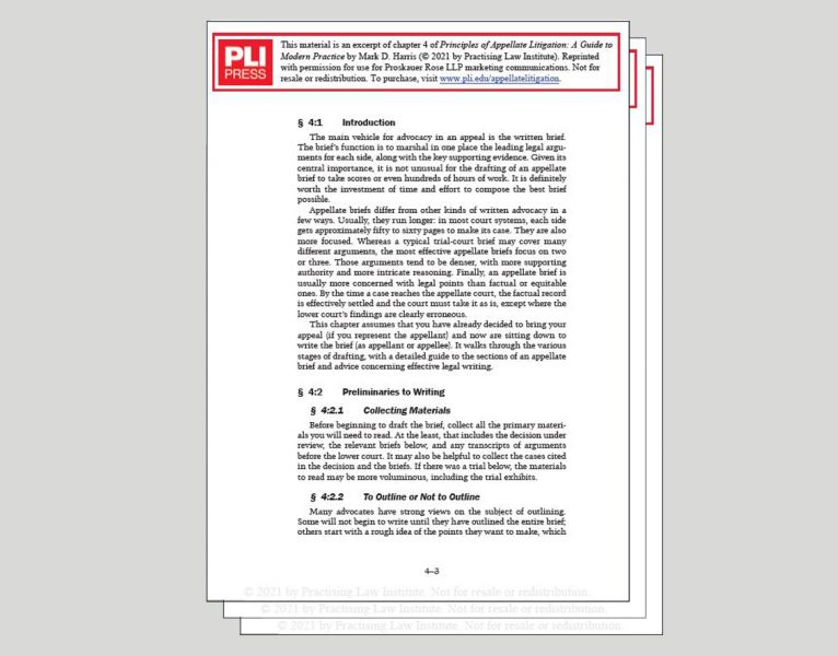 PLI: Principles of Appellate Litigation: A Guide to Modern Practice LINK TO PLI